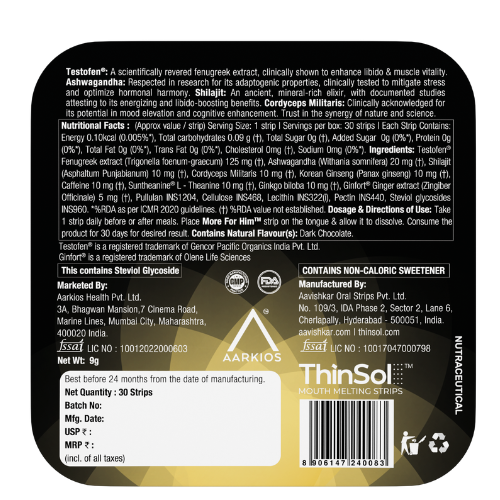 Aarkios More For Him - 30 Oral Strips -To Enhance Energy & Stamina